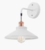 Cone Metal  Wall Light Fixture with Golden Holder (White)