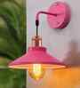 Cone Metal  Wall Light Fixture with Golden Holder (Pink)