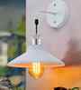 Cone Metal  Wall Light Fixture with Golden Holder (White)