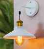 Cone Metal  Wall Light Fixture with Golden Holder (White)