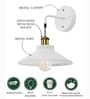 Cone Metal  Wall Light Fixture with Golden Holder (White)