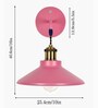 Cone Metal  Wall Light Fixture with Golden Holder (Pink)