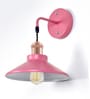 Cone Metal  Wall Light Fixture with Golden Holder (Pink)