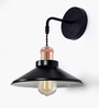 Cone Metal  Wall Light Fixture with Golden Holder (Black)