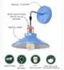 Cone Metal  Wall Light Fixture with Golden Holder (Blue)