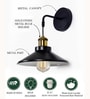 Cone Metal  Wall Light Fixture with Golden Holder (Black)
