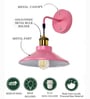Cone Metal  Wall Light Fixture with Golden Holder (Pink)