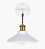 Cone Metal  Wall Light Fixture with Golden Holder (White)