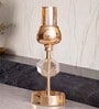 Metal Crystal Cube Golden Candle Stand