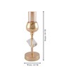 Metal Crystal Cube Golden Candle Stand