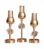 Metal Crystal Cube Golden Candle Stand