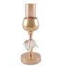 Metal Crystal Cube Golden Candle Stand
