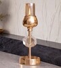 Metal Crystal Cube Golden Candle Stand