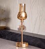 Metal Crystal Cube Golden Candle Stand