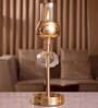 Metal Crystal Cube Golden Candle Stand
