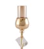 Metal Crystal Cube Golden Candle Stand