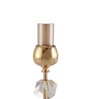 Metal Crystal Cube Golden Candle Stand
