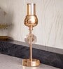 Metal Crystal Cube Golden Candle Stand
