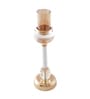 Metal Crystal Filled Golden Candle Stand