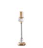 Metal Crystal Filled Golden Candle Stand
