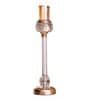 Metal Crystal Filled Golden Candle Stand