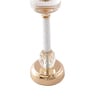 Metal Crystal Filled Golden Candle Stand