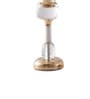 Metal Crystal Filled Golden Candle Stand
