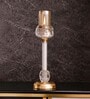 Metal Crystal Filled Golden Candle Stand