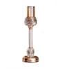 Metal Crystal Filled Golden Candle Stand