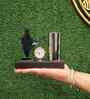 Metal decorative pen stand, cardholder, clock stand with India map showpiece