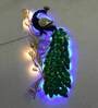 Tickler Iron Peocock Wall Art With LED In Green