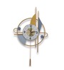 Metal Designer Wing Pendulum Wall Clock In Grey