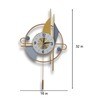 Metal Designer Wing Pendulum Wall Clock In Grey