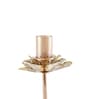 Metal Floral Glow Golden Candle Stand