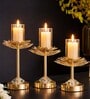 Metal Floral Glow Golden Candle Stand