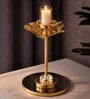 Metal Floral Glow Golden Candle Stand