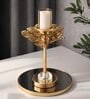 Metal Floral Glow Golden Candle Stand