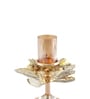 Metal Floral Glow Golden Candle Stand