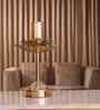 Metal Floral Glow Golden Candle Stand
