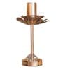 Metal Floral Glow Golden Candle Stand