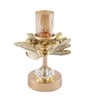 Metal Floral Glow Golden Candle Stand