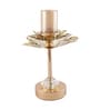Metal Floral Glow Golden Candle Stand