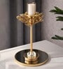 Metal Floral Glow Golden Candle Stand