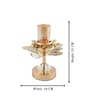 Metal Floral Glow Golden Candle Stand