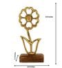 Aluminium Flower Showpiece With Wooden Base