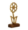 Aluminium Flower Showpiece With Wooden Base