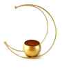 Metal Gold Flower Vase for Home Decor , Decorative Vintage Flower Moon Planter Candle  (Gold, Pack of 1)