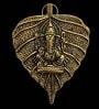 Ganesh Leaf design Metal wall  hanging D cor (Golden)