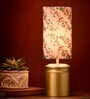 Metal Golden Table Lamp With Creeper Print Shade