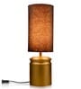 Metal Golden Table Lamp With Dark Forest Shade